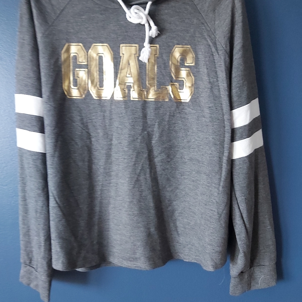 Women's grey lightweight hooded sweatshirt